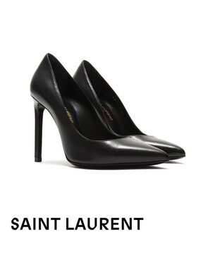 SAINT LAURENT BLACK HIGH HEEL SHOES 34.5